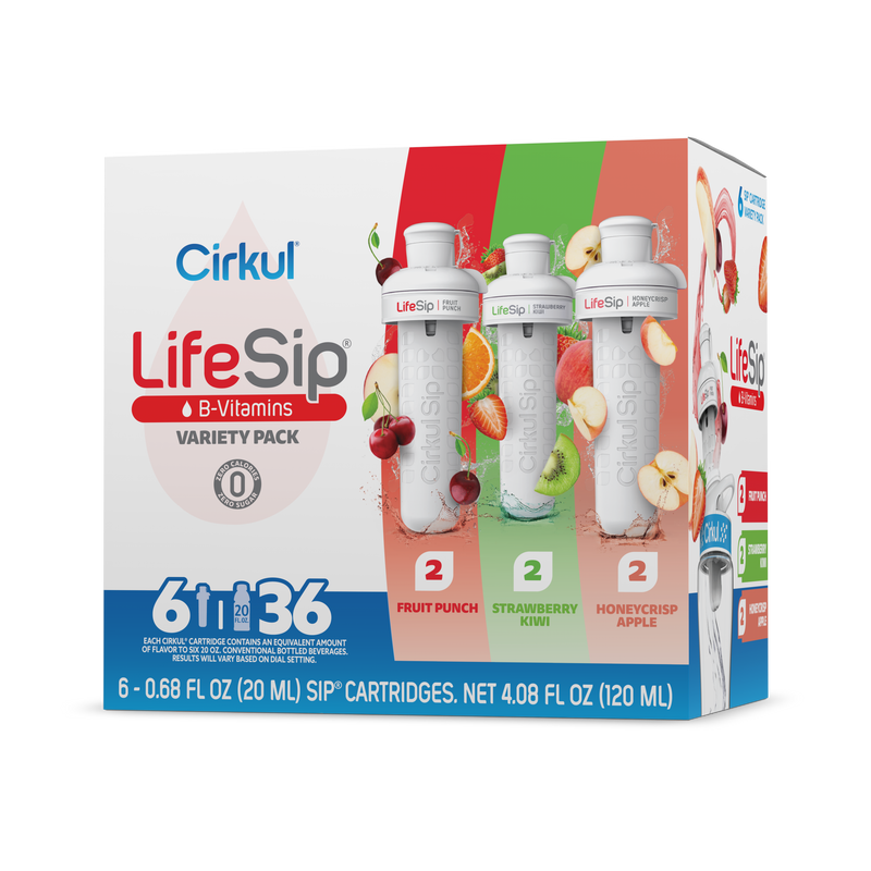 Natural Fruit Flavored LifeSip 6-Pack Variety Pack PN3A - Zero-Calorie Multi-Flavor Sip Pods for Water Bottle - Default Title