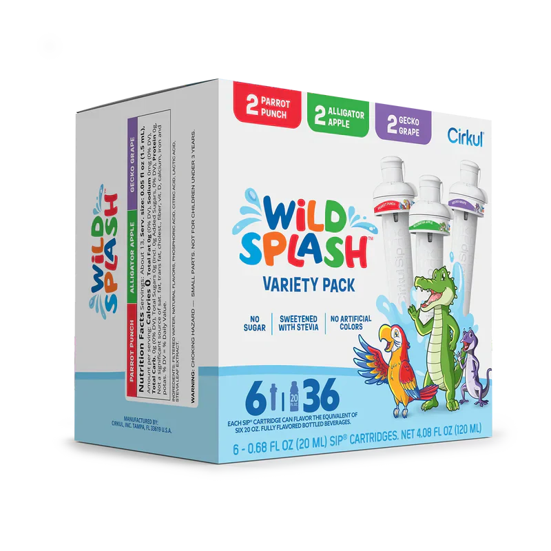Sugar-Free Wild Splash 6-Pack Variety Pack 2TB7 - Sugar-Free Fruit Flavor Cartridge Refill Detail